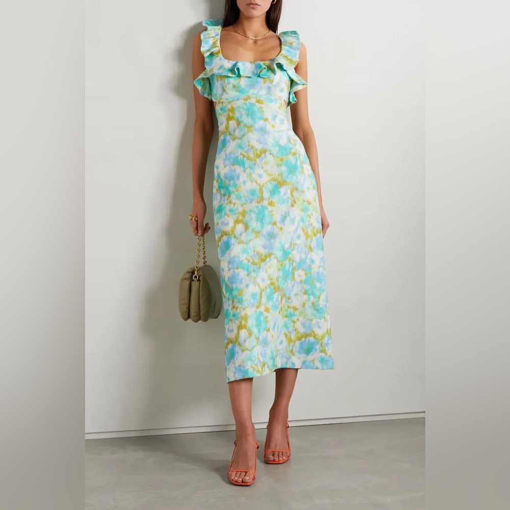 Zimmermann High Tide Open Back Linen Midi Dress – NWT
